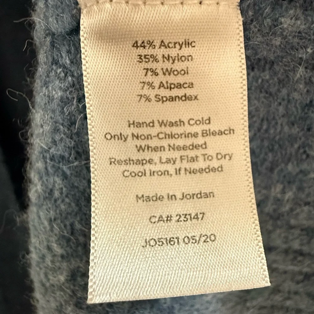Talbots Blue Long Open Front Cardigan Sweater Wool Alpaca Blend Size M